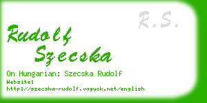 rudolf szecska business card